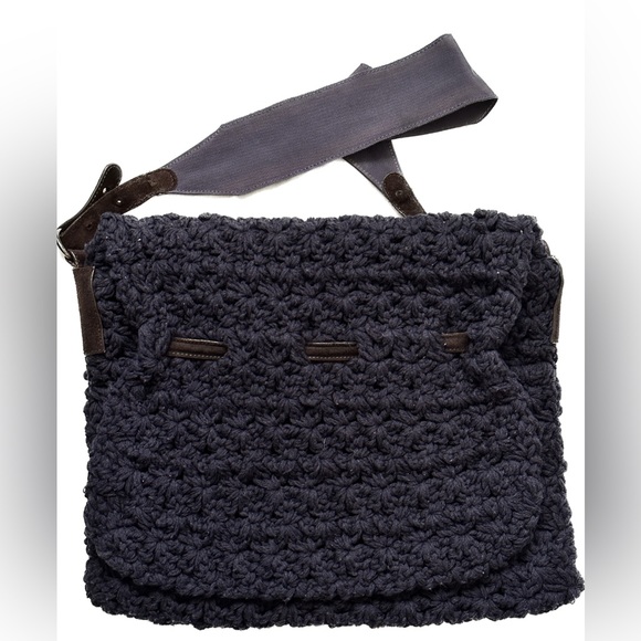 Maria La Rosa Crochet Messenger (Crossbody) Bag - Limited Edition (17”x15”) - Picture 3 of 5